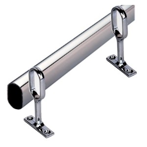 Tube de Penderie Ovale 35 x 15 mm + 2 Supports