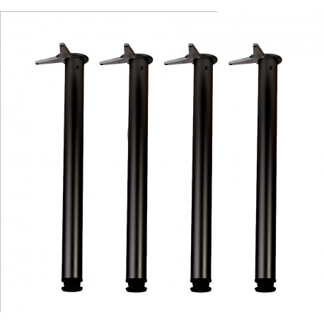 Jeu de 4 pieds Noirs 710x60mm