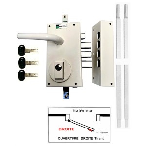 Serrure MOTTURA 3 points 468 - BLANCHE En applique .