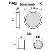 KIT DOIGT et COUPELLES   - COULEUR INOX -