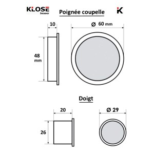 KIT DOIGT et COUPELLES   - COULEUR INOX -