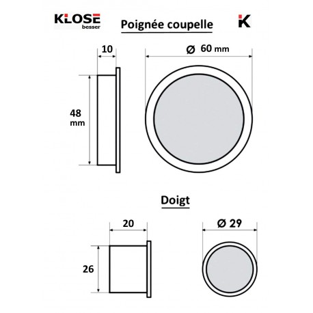 Serrure A Galandage KLOSE besser / Doigt Et Coupelles