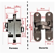Charnière invisible 3D aluminium
