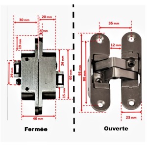 Charnière invisible 3D aluminium