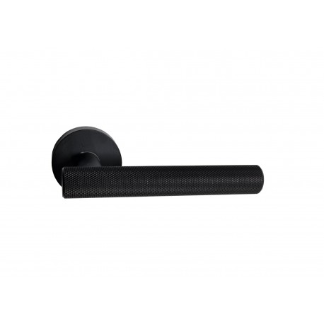 Paire de Poignées sur Rosaces "STRIPED BLACK" Inox 304 plein