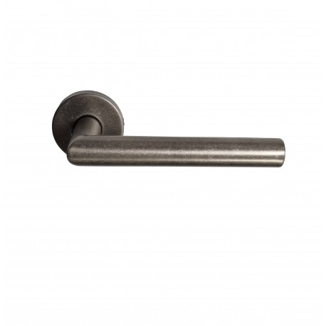 Paire de Poignées sur Rosaces "ANTIK SILVER" Inox 304