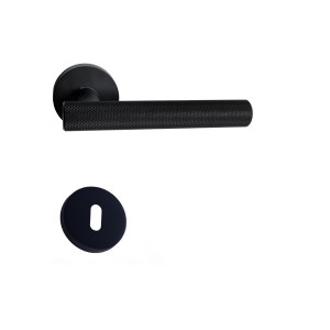 Paire de Poignées sur Rosaces "STRIPED BLACK" Inox 304 plein