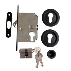 Serrure à Galandage KLOSE besser avec Cylindre et ACCESSOIRES -  Noire