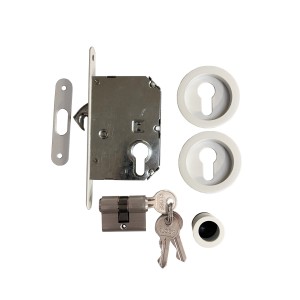 Serrure à Galandage "KLOSE besser" avec Cylindre- Blanche, et ACCESSOIRES.
