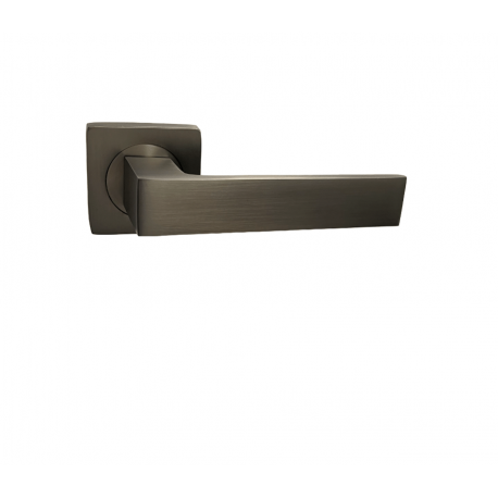Maniglia per porte su rose quadrate in alluminio  " ELODIE " Colore bronzo