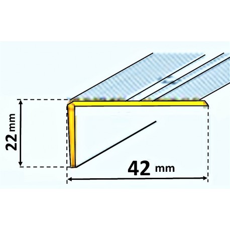 Borde de escalera 42x22 mm- KLOSE besser - Anodizado oro - de 1 metro a 1,50 metros - 003.D