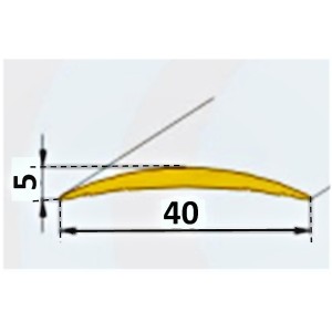 SEUIL de Porte BOMBE 40x5 mm - KLOSE besser - Anodisé Or  - Longueurs :de 1 Mètre à 1.50  Mètre - 087 D.