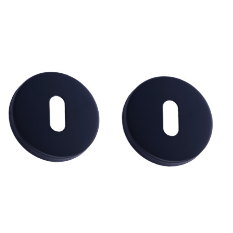 Paire de rosaces "KLOSE besser"  - Rondes Diam.53 mm - "ElsaN Noir"