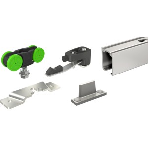 Kit Rail 1.90 m Porte Coulissante Suspendue 40 kg M.I.FRANCE