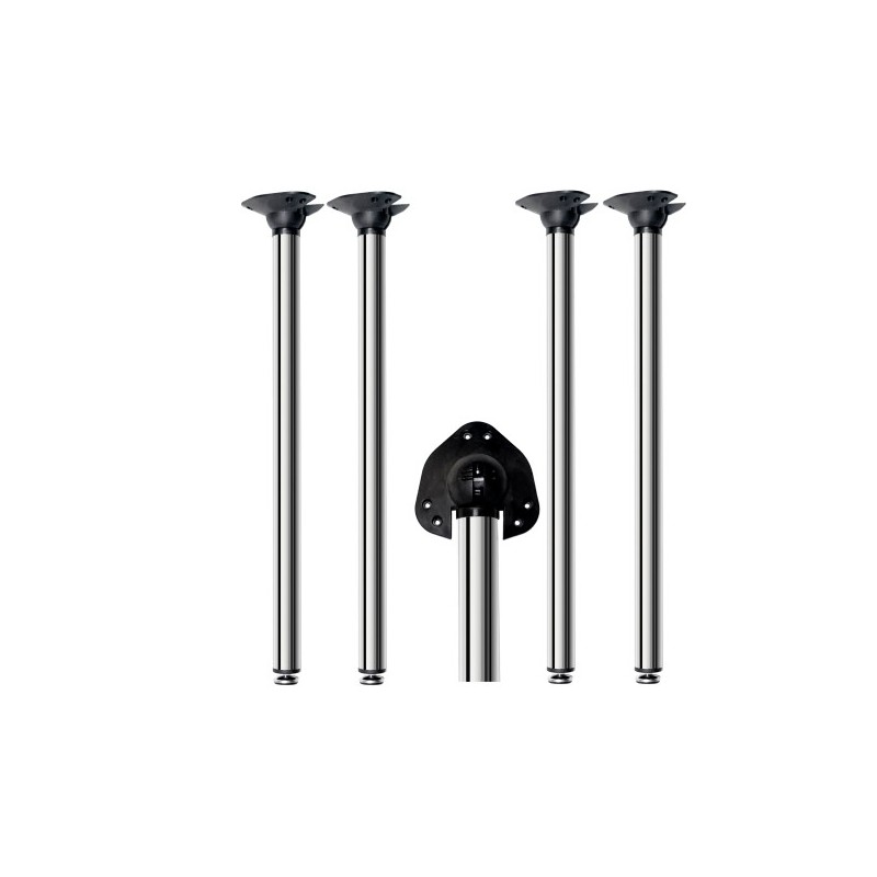 Jeu de 4 PIEDS de TABLE  " PLIANTS " Couleur: Noir ou Inox