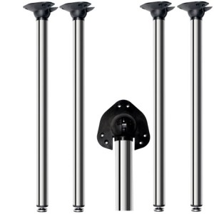 Jeu de 4 PIEDS de TABLE  " PLIANTS " Couleur: Noir ou Inox