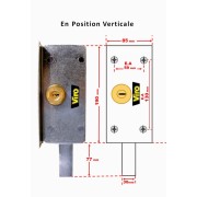 SERRURE BLINDEE LYONNAISE POUR PORTE de GARAGE BASCULANTE VIRO 4201 en Position VERTICALE