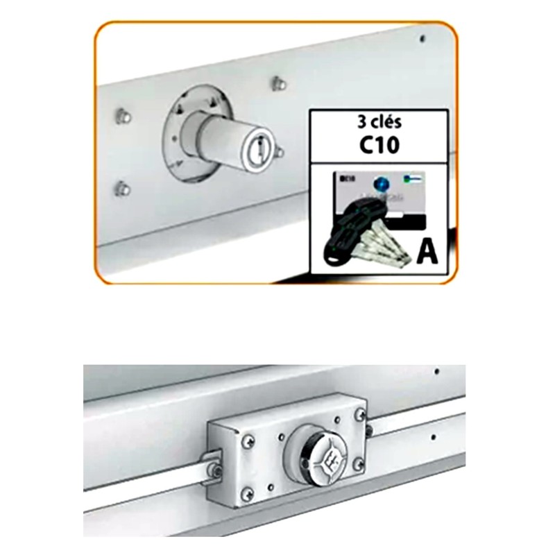 SERRURE 4 POINTS MOTTURA P/ PORTE de GARAGE BASCULANTE SPRENGA