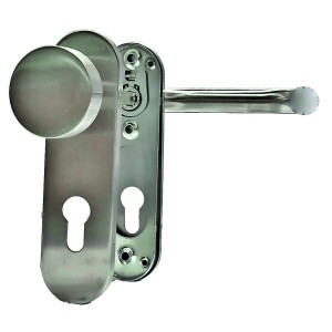 Maniglia per porta "KLOSE", acciaio inox 304, Tagliafuoco, "FELIX", Con Bottone fisso, asse 72 mm