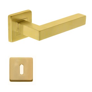 Paire de poignées sur rosaces KLOSE besser Carrée NELLY inox 304 PVD OR