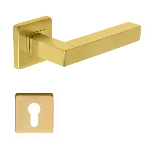 Paire de poignées sur rosaces KLOSE besser Carrée NELLY inox 304 PVD OR