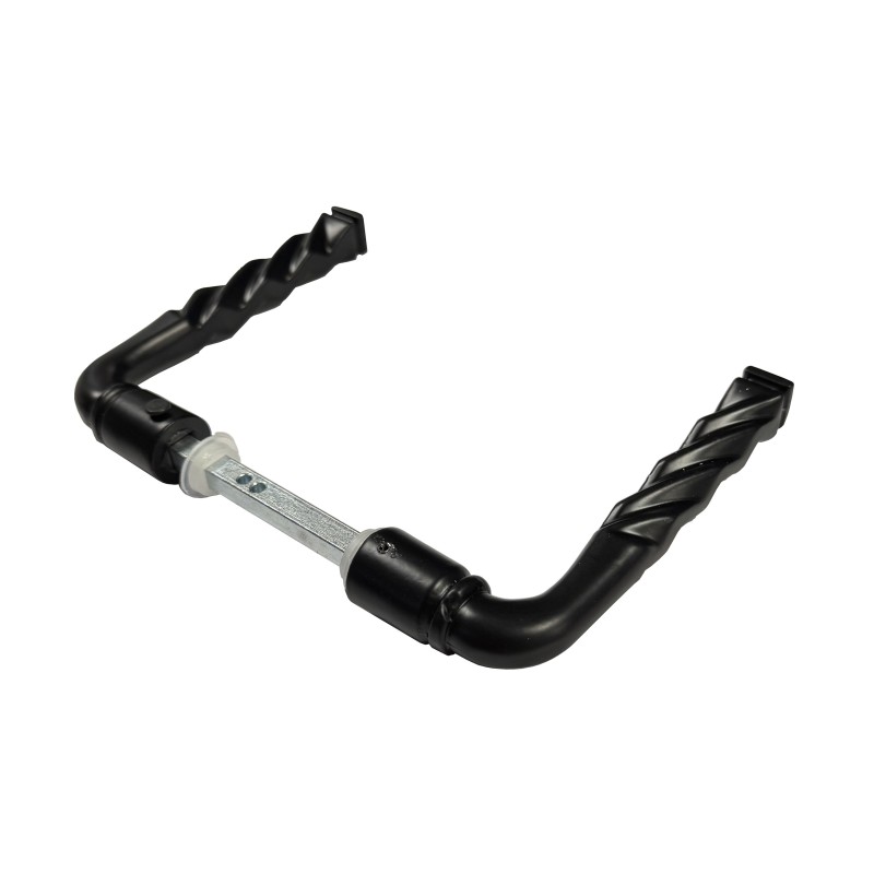 Manilla de puerta retorcida negra de aluminio cuadrada de 7 mm