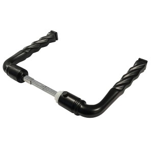 Poignée De Porte Torsade Noire Aluminium Carré de 6 / 7 mm + Fourreau adaptateur