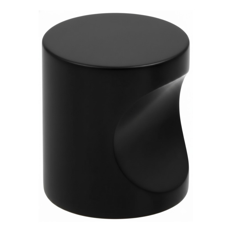 Lot de 10 – Boutons de meuble à encoche cylindriques en aluminium, couleur noire