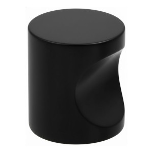 Lot de 10 – Boutons de meuble à encoche cylindriques en aluminium, couleur noire