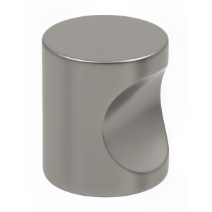 Lot de 10 – Boutons de meuble à encoche cylindriques en aluminium (Z.M.K), couleur argent satiné