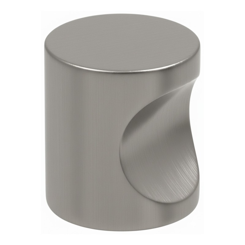 Lot de 10 Boutons de meuble à encoche cylindriques en aluminium couleur  inox satiné