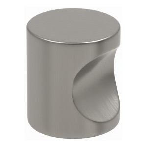 Lot de 10 Boutons de meuble à encoche cylindriques en aluminium couleur  inox satiné