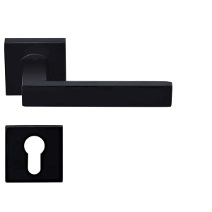 Coppia di maniglie Nere su rosette quadrate NELLY