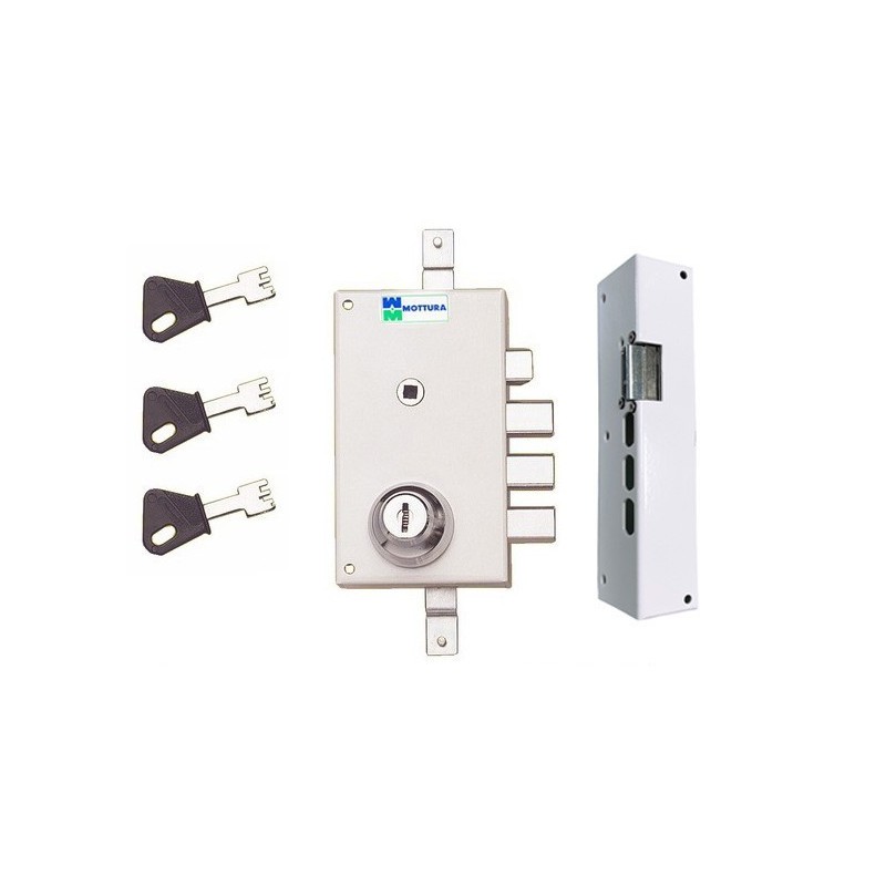 Serrure 3 Points MOTTURA 448 A2P1* ETOILE  BLANCHE Avec Gache Électrique