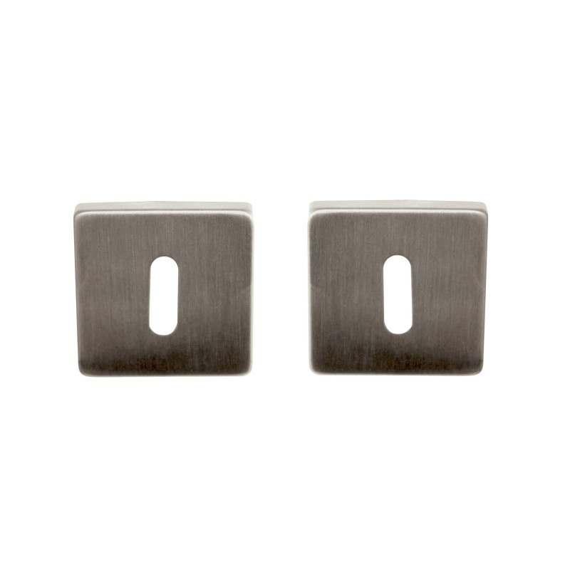 Coppia di Rosette Quadrate - Foro Chiave a L - Acciaio Inox 304