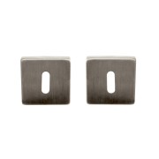 Coppia di Rosette Quadrate - Foro Chiave a L - Acciaio Inox 304