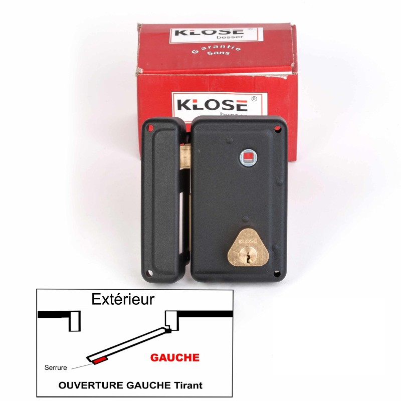 Serrure Monopoint en Applique à Fouillot Verticale 130 x 75 mm - ( idem JPM CISA ) 3 clés