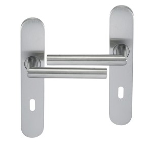 Paire de Poignées de porte KLOSE besser Inox 304  sur Plaque  "Noémie vif"