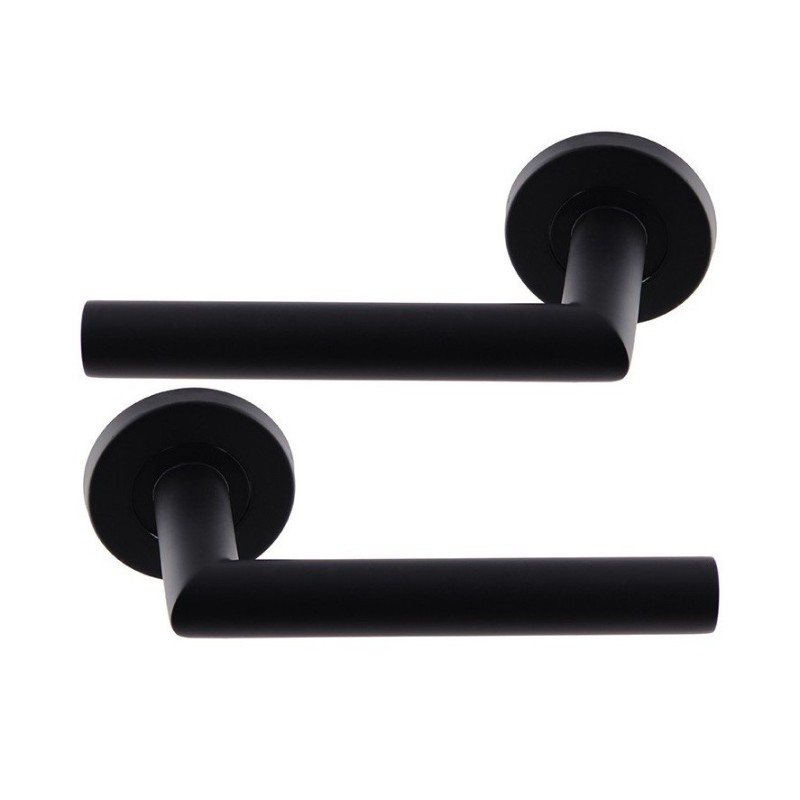 KLOSE besser.Paire de Poignées de Porte KLOSE besser Inox " Elsa Noir Black Matt " Angle Vif