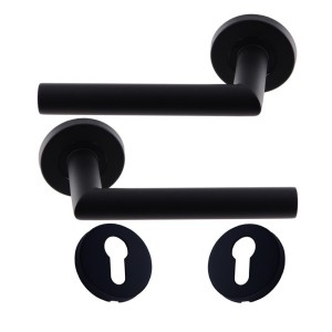 KLOSE besser.Paire de Poignées de Porte KLOSE besser Inox " Elsa Noir Black Matt " Angle Vif