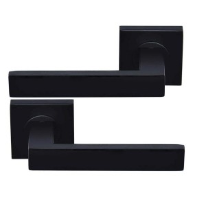 Coppia di maniglie Nere su rosette quadrate NELLY