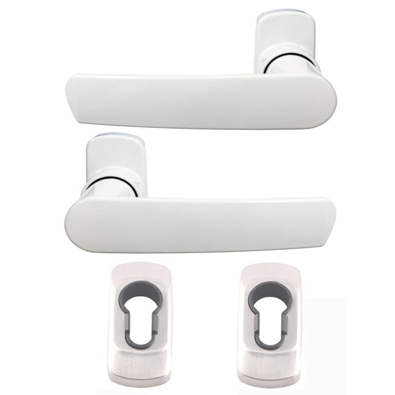 Coppia di maniglie "AYDAN" KLOSE + 2 rose in alluminio bianco