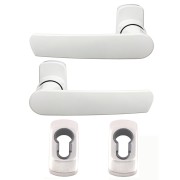 Coppia di maniglie "AYDAN" KLOSE + 2 rose in alluminio bianco