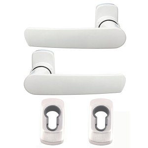 Coppia di maniglie "AYDAN" KLOSE + 2 rose in alluminio bianco