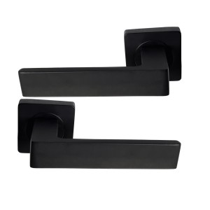 Manilla cuadrada negra "Natalya"en ALUMINIO para puertas  manijas de puerta "Natalya" Negro en ALUMINIO