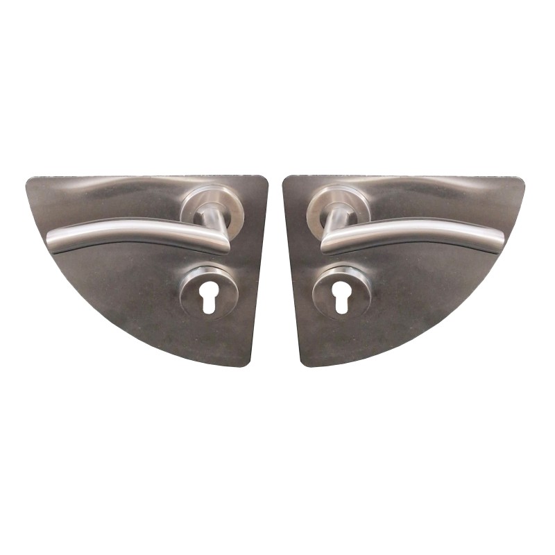 Paire de Plaques de propreté  Quart de Lune KLOSE besser Poignées VAGUES  Inox 304