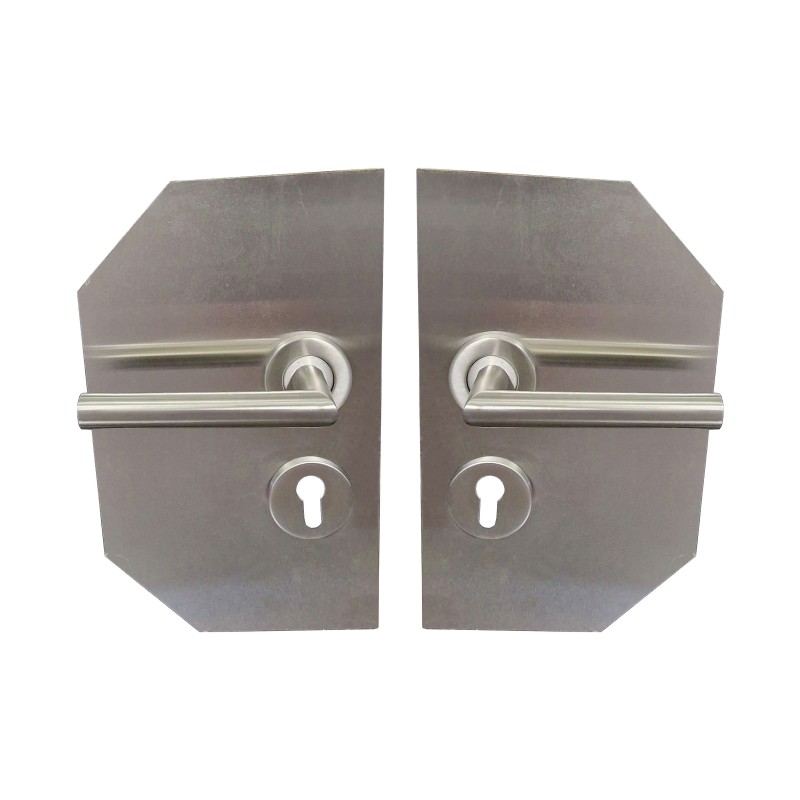 Paire de Plaques de Propreté Rectangles avec Poignées à Angle VIF   KLOSE besser   Inox 304