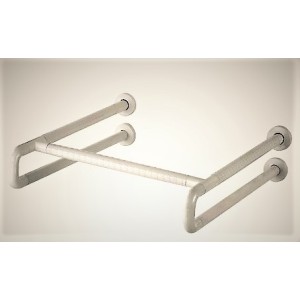 Barre d'appui mural relevable Inox satiné