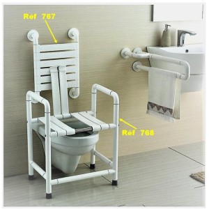 Tabouret + accoudoirs + roulette Nylon blanc