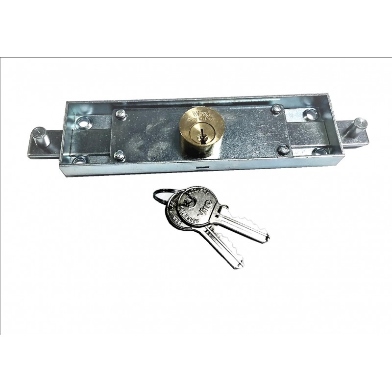 VIRO - Serrure Rideau Métallique étroite 156 X 42 MM  . Code 322 8241.